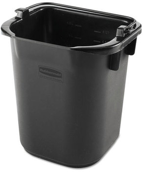 Rubbermaid® Commercial Executive Heavy Duty Pail,  Black, Plastic, 5 Quarts, 9.3 w x 7.5 d x 8.5 h