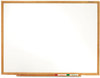 A Picture of product QRT-S574 Quartet® Classic Melamine Dry Erase Board,  48 x 36, Oak Finish Frame