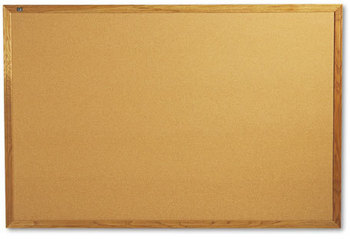 Quartet® Cork Bulletin Board,  72 x 48, Oak Finish Frame