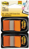 A Picture of product MMM-680OE2 Post-it® Flags Assorted Color 1" Flag Refills Standard Page in Dispenser, Orange, 50 Flags/Dispenser, 2 Dispensers/Pack