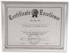 A Picture of product UNV-76853 Universal® Plastic Document Frame for 8.5 x 11, Easel Back, Metallic Silver