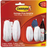 A Picture of product MMM-170812VP Command™ Designer Hooks General Purpose Small/Medium, Plastic, White, 1lb and 3 lb Capacities, 4 Strips/Pack