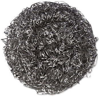 Kurly Kate® Stainless Steel Sponges,  Large, 4 x 1 1/2, Steel Gray, 12/Carton