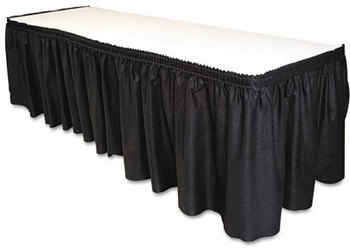 Tablemate® Table Set® Linen-Like Table Skirting, 29" x 14ft, Black