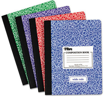 TOPS™ Composition Book,  Legal/Wide, 9 3/4 x 7 1/2, White, 100 Sheets