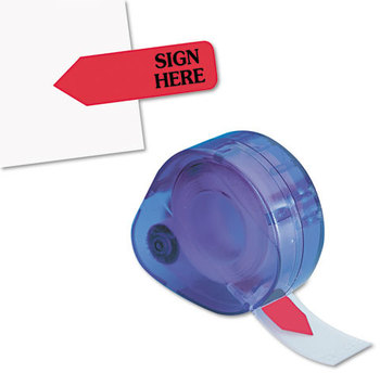 Redi-Tag® Dispenser Arrow Flags,  "Sign Here", Red, 120 Flags/ Dispenser
