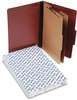 A Picture of product PFX-2257R Pendaflex® Four-, Six-, and Eight-Section Pressboard Classification Folders Six-Section 2" Expansion, 2 Dividers, 6 Fasteners, Legal Size, Red Exterior, 10/Box