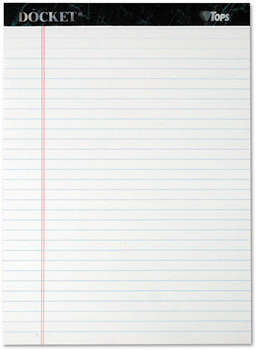 TOPS™ Docket™ Ruled Perforated Pads,  8 1/2 x 11 3/4, White, 50 Sheets, Dozen