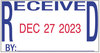 A Picture of product USS-E4752 Trodat® Economy Date Stamp,  Dater, Self-Inking, 1 5/8 x 1, Blue/Red