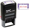 A Picture of product USS-E4752 Trodat® Economy Date Stamp,  Dater, Self-Inking, 1 5/8 x 1, Blue/Red