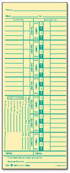 TOPS™ Time Clock Cards,  Weekly, 3 1/2 x 9, 500/Box