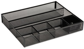 Rolodex™ Metal Mesh Deep Desk Drawer Organizer,  Metal Mesh, Black