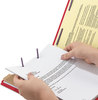 A Picture of product SMD-13731 Smead™ Four-Section Colored Pressboard Top Tab Classification Folders with SafeSHIELD® Coated Fasteners Four 1 Divider, Letter Size, Bright Red, 10/Box