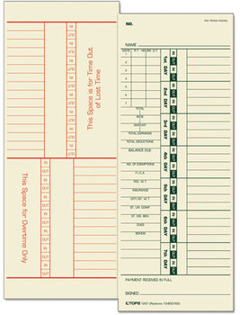 TOPS™ Time Clock Cards,  Weekly, Two-Sided, 3 1/2 x 9, 500/Box