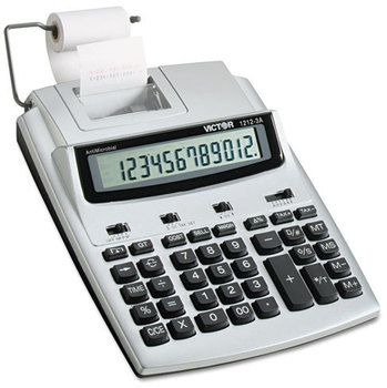 Victor® 1212-3A Antimicrobial Two-Color Printing Calculator,  Blue/Red Print, 2.7 Lines/Sec