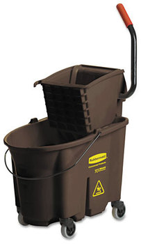 Rubbermaid® Commercial WaveBrake® Bucket/Wringer Combos,  Brown