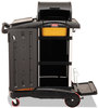 A Picture of product RCP-9T7500BK Rubbermaid® Commercial High-Security Healthcare Cleaning Cart,  22w x 48-1/4d x 53-1/2h, Black  2EACH/MASTER CASE