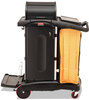 A Picture of product RCP-9T7500BK Rubbermaid® Commercial High-Security Healthcare Cleaning Cart,  22w x 48-1/4d x 53-1/2h, Black  2EACH/MASTER CASE