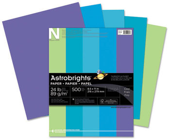 Neenah Paper Cool Assortment,  24lb, 8-1/2 x 11, Cool Assortment, 500 Sheets/Ream