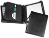 A Picture of product SAM-15540 Samsill® Regal™ Leather Zipper Binder with Handle & iPad® Pocket,  Two-Part, 1" Cap, 11 x 13-1/2, Black