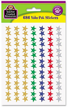 Teacher Created Resources Sticker Valu-Pak, Foil Stars, 686/Pack