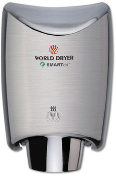 WORLD DRYER® SMARTdri Hand Dryer, Stainless Steel, Brushed