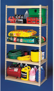 Tennsco Stur-D-Stor Shelving, Five-Shelf, 36w x 18d x 72h, Sand