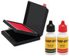 A Picture of product USS-6193 Identity Group Two-Color Stamp Pad with Ink Refill,  2 3/8 x 4, Red/Black