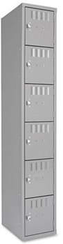 Tennsco Box Compartments,  Single Stack, 12w x 18d x 72h, Medium Gray