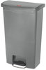 A Picture of product RCP-1883604 Rubbermaid® Commercial Slim Jim® Resin Front Step Style Step-On Container. 18 gal. Gray.