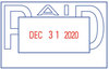 A Picture of product XST-66210 Xstamper® ECO-GREEN VersaDater® Message Dater,  2 1/8 x 1 5/16, PAID, Blue/Red
