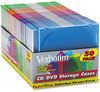 A Picture of product VER-94178 Verbatim® Slim Cases,  Assorted Colors, 50/Pack