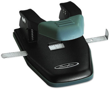Swingline® Comfort Handle Two-Hole Punch,  1/4" Holes, Black/Gray