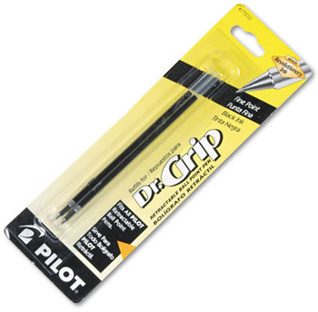 Pilot® Refill for Dr. Grip, Dr. Grip Center of Gravity, Dr. Grip Bright, Easytouch Retractable, The Better Retractable, B2P Ball Point and Rex Grip BeGreen Retractable Pens,  Better/EasyTouch/Dr Grip Retract Ballpoint, Fine Tip, Blk, 2/Pack