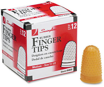 Swingline® Rubber Finger Tips, 11 1/2 (Medium), Amber, Dozen