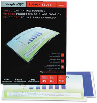 Swingline™ GBC® EZUse™ Premium Laminating Pouches,  3 mil, 11 1/2 x 9, 100/Box