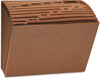 Universal® Expanding Files 12 Sections, 1/12-Cut Tabs, Letter Size, Redrope