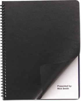 Swingline™ GBC® Leather-Look Presentation Covers for Binding Systems,  11 x 8-1/2, Black, 200 Sets/Box