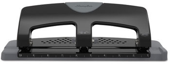 Swingline® SmartTouch™ Three-Hole Punch, 9/32" Holes, Black/Gray