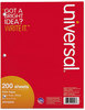 A Picture of product UNV-20911 Universal® Filler Paper 3-Hole, 8.5 x 11, Medium/College Rule, 100/Pack