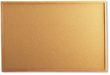 Universal® Cork Board with Oak Style Frame 36 x 24, Tan Surface