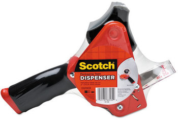 Scotch® Packaging Tape Dispenser,  3" Core, Metal, Red