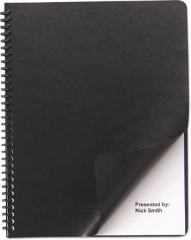Swingline™ GBC® Leather-Look Presentation Covers for Binding Systems,  11-1/4 x 8-3/4, Black, 100 Sets/Box