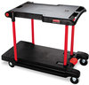 A Picture of product RCP-430000BK Rubbermaid® Commercial Convertible Utility Cart,  Two-Shelf, 23-5/8w x 45-1/4d x 34-3/8h, Black