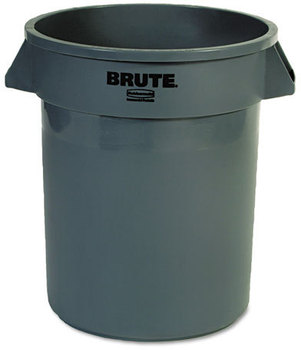 Rubbermaid® Commercial Round Brute® Container,  Plastic, 20 gal, Gray