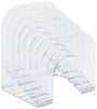 A Picture of product RUB-96600ROS Rubbermaid® Optimizers™ Multifunctional Six-Tier Jumbo Incline Sorter,  Plastic, 9 3/8 x 10 1/2 x 7 3/8, Clear