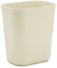 A Picture of product RCP-254100BG Rubbermaid® Commercial Fiberglass Wastebasket,  Rectangular, Fiberglass, 3.5gal, Beige