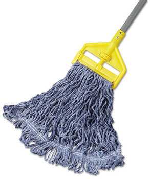 Rubbermaid® Commercial Super Stitch® Blend Mop,  Cotton/Synthetic, Green, Large, 6/Case