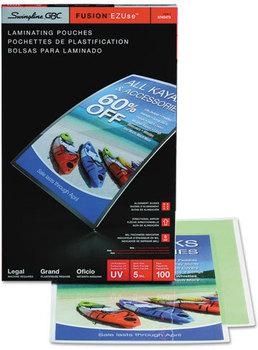 Swingline™ GBC® EZUse™ Premium Laminating Pouches,  5 mil, 9 x 14 1/2, 100/Box