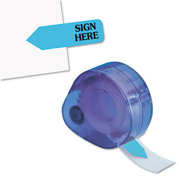 Redi-Tag® Dispenser Arrow Flags,  "Sign Here", Blue, 120 Flags/Dispenser